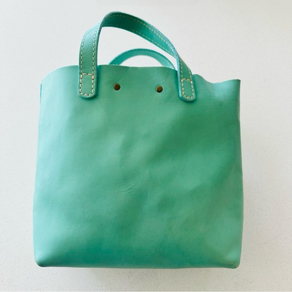 EUC Portland Leather Goods Mint Mini Crossbody Tote - Picture 2 of 7